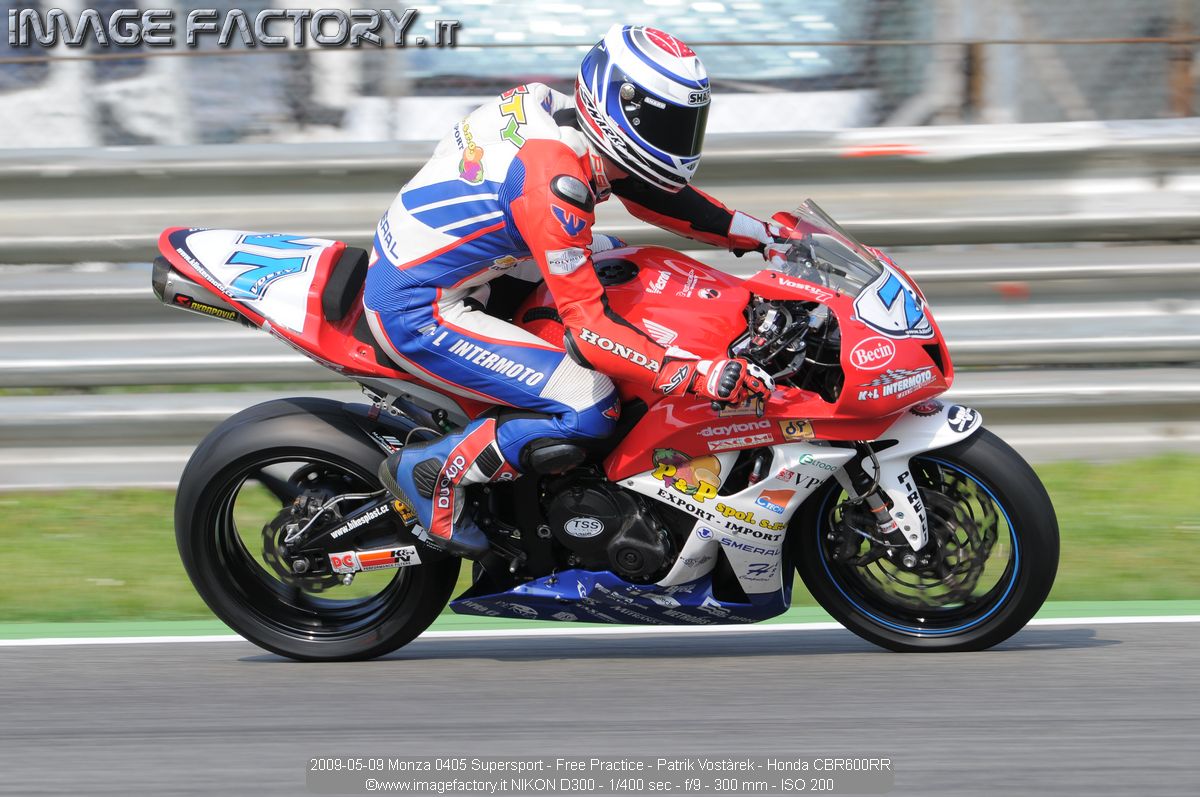2009-05-09 Monza 0405 Supersport - Free Practice - Patrik Vostàrek - Honda CBR600RR